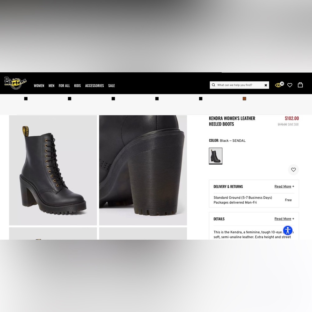 Doc Martens Kendra Leather Heeled Boot